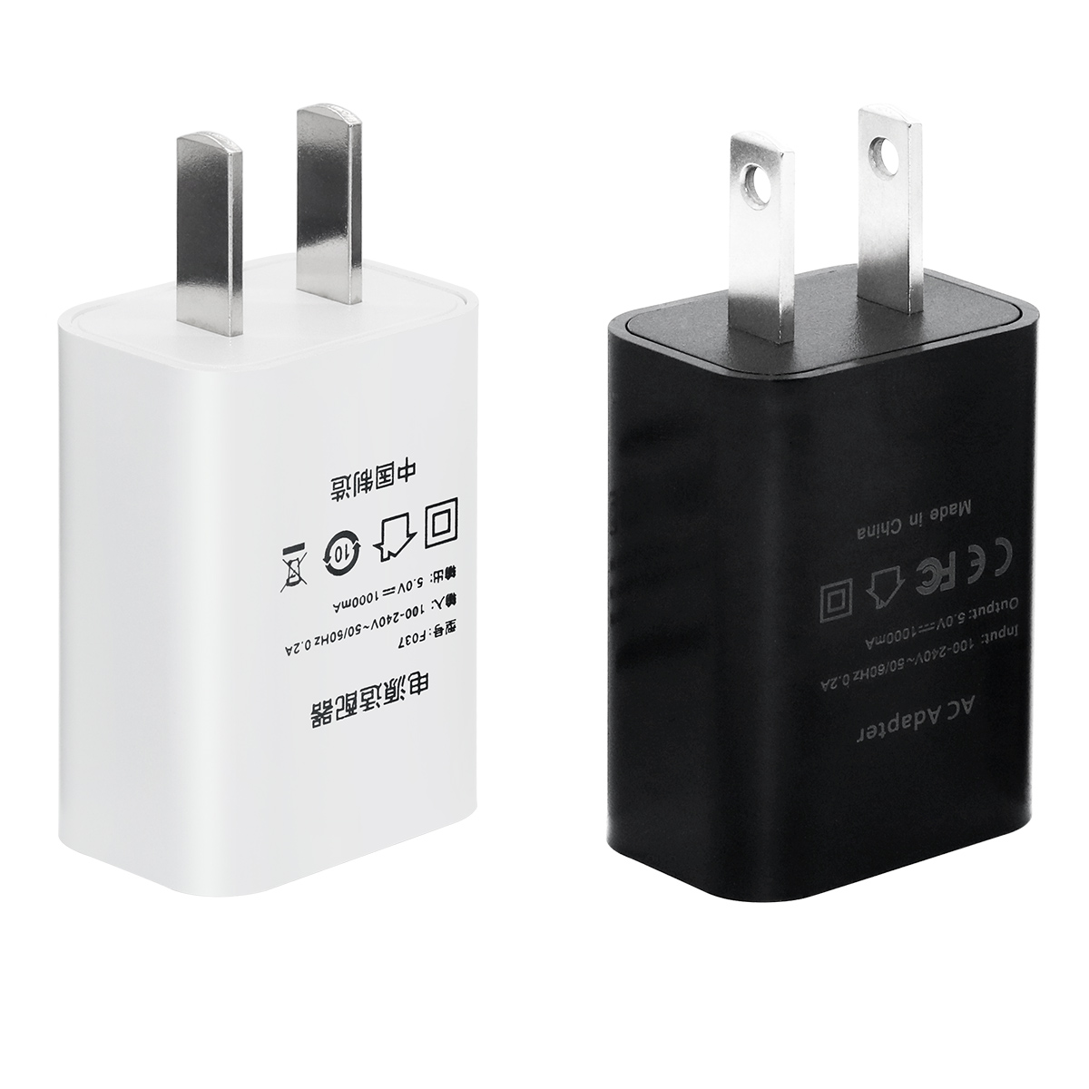 新增F037黑白5V1A充电器 